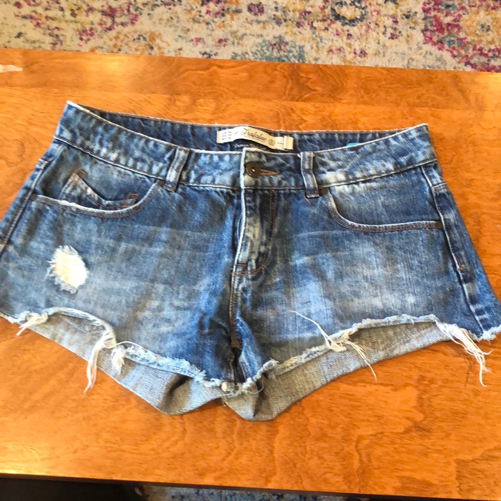 Denim cut off shorts